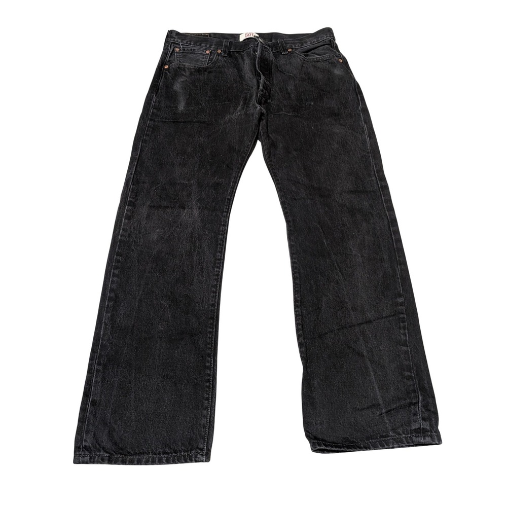 Levi's Jeans Women 36x32 Black 501 Original Straight Leg Button Fly Denim